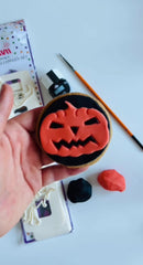 Halloween decorated digestive biscuit