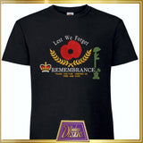 Lest We Forget Remembrance Poppy Embroidered T-Shirt