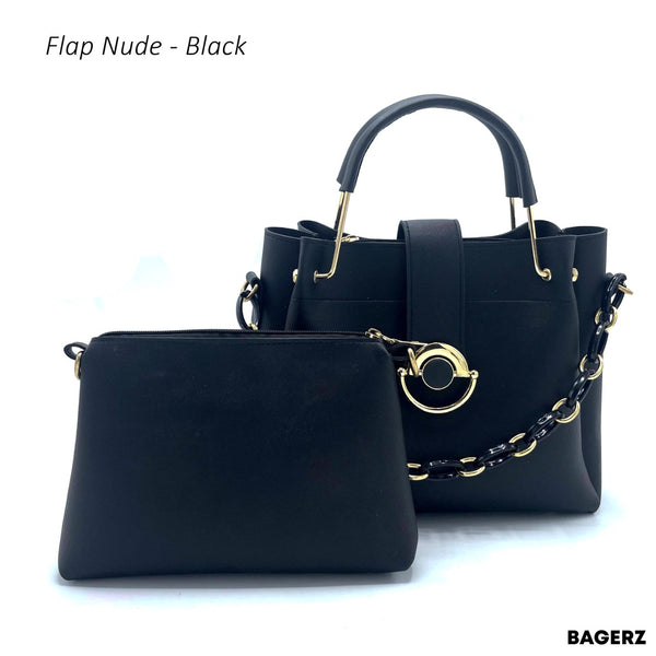 Two-Tone Padlock Satchel with Matching Wristlet – Dasein Bags