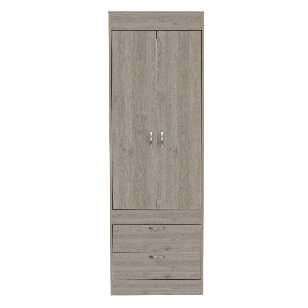 Tarento Armoire,Two Drawers, Light Grey Finish– We Have Furniture