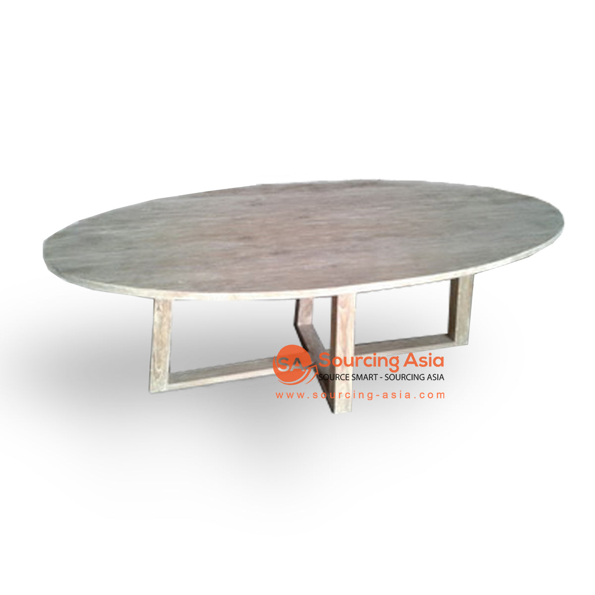 Ecl055 White Wash Teak Wood Oval Coffee Table Sourcing Asia