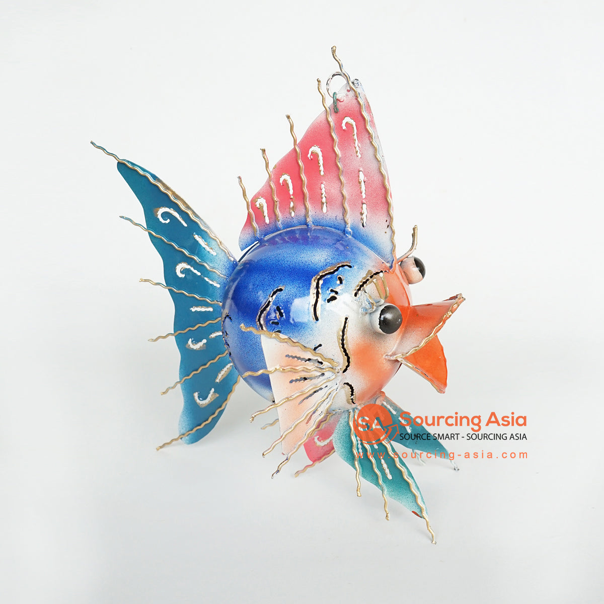 MHRC017 HAND PAINTED METAL FISH DECORATION WITH STAND - Sourcing Asia