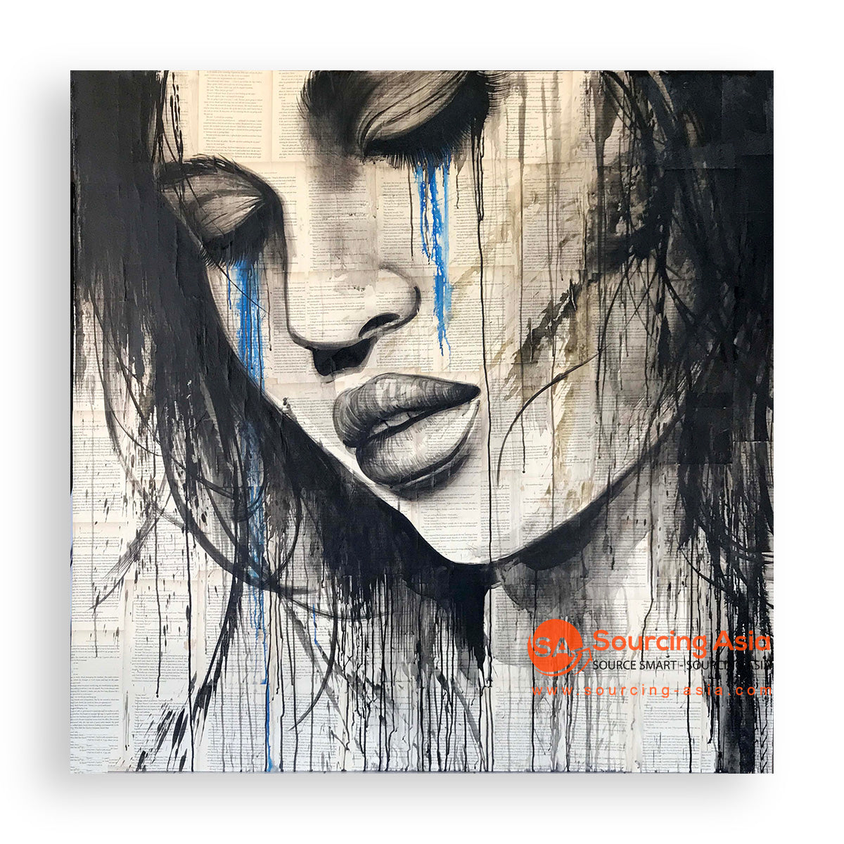 MYS353 CRYING WOMAN PAINTING - Sourcing Asia