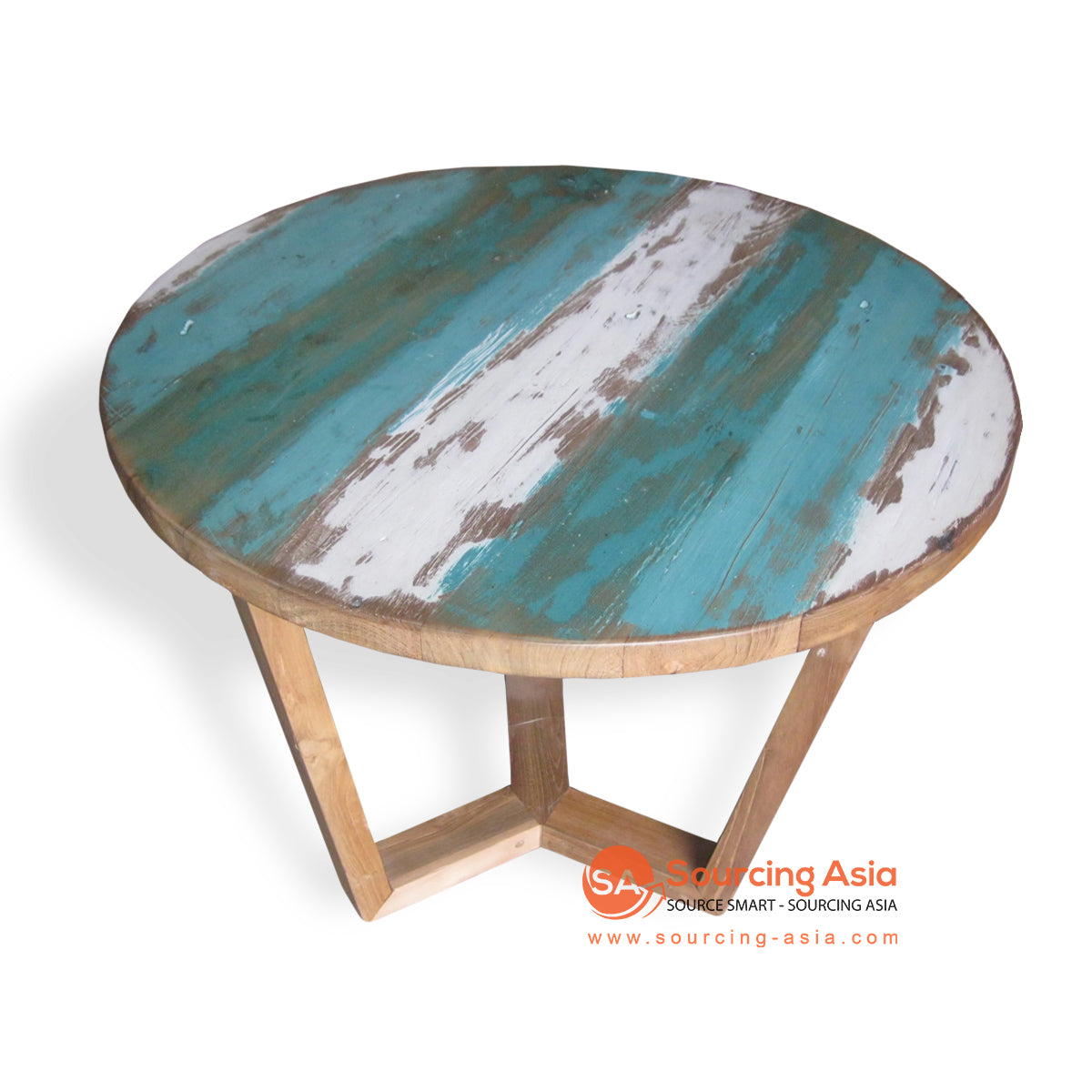 Wk026 60 Natural Recycled Boat Wood Round Coffee Table Sourcing Asia