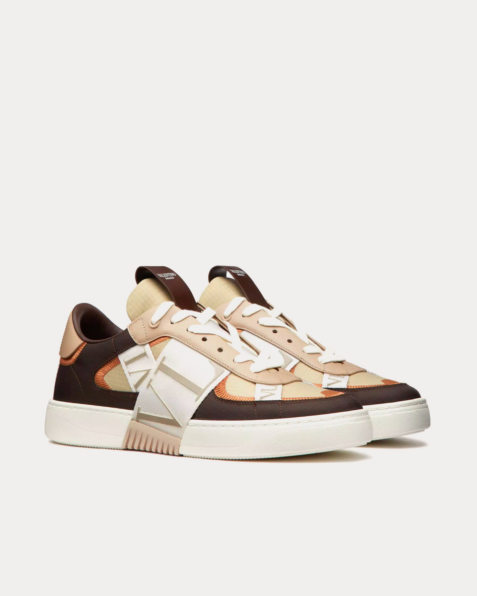 Valentino VL7N Calfskin & Nylon Banded Fondant Low Top Sneakers - Sneak ...