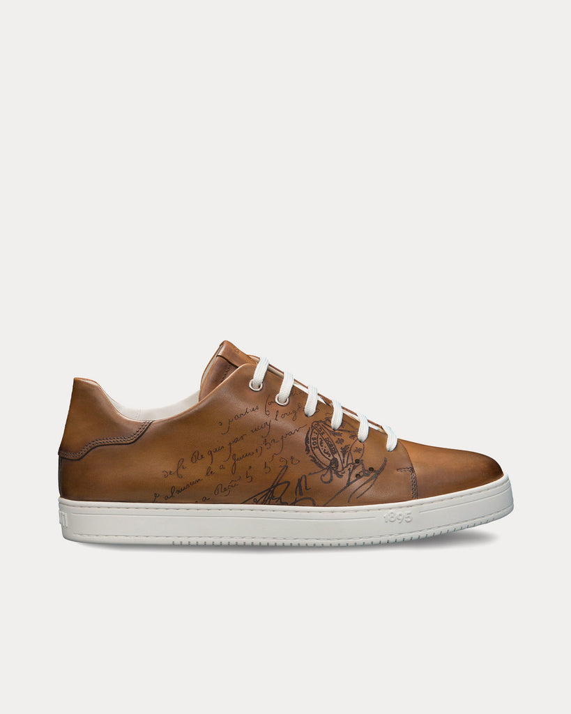 Berluti Playtime Scritto Leather Olive Low Top Sneakers - Sneak in Peace