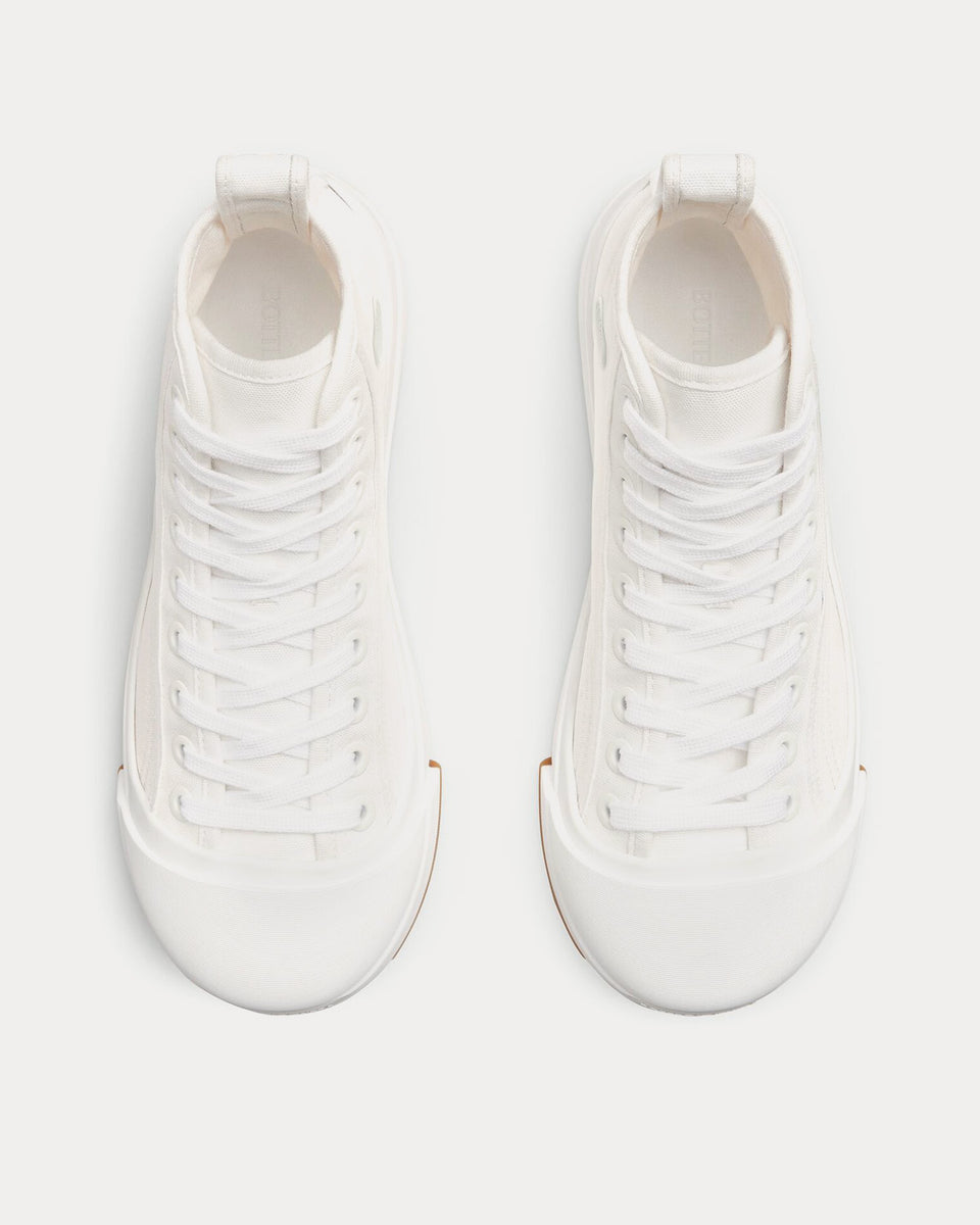 Bottega Veneta Vulcan Canvas Optic White High Top Sneakers - Sneak in Peace