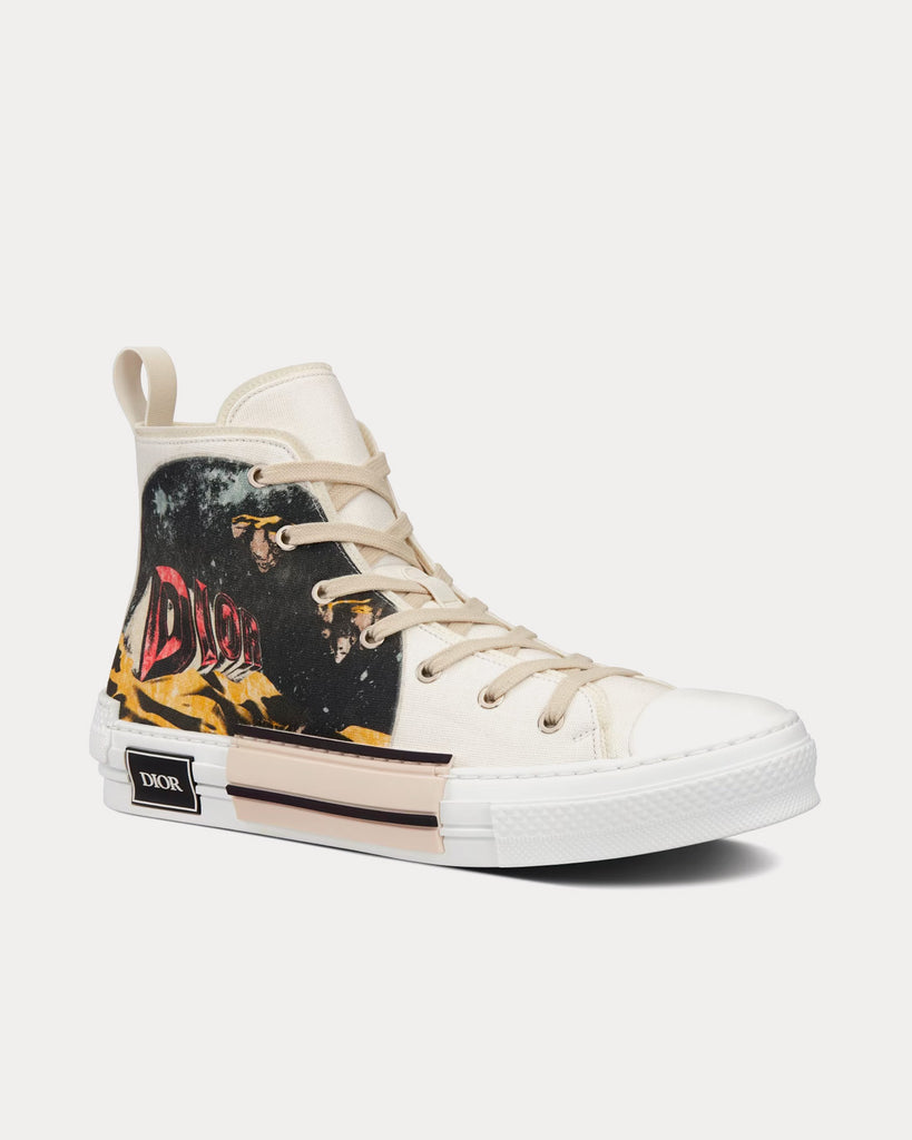Dior B23 White Canvas with AsteroDior Signature High Top Sneakers