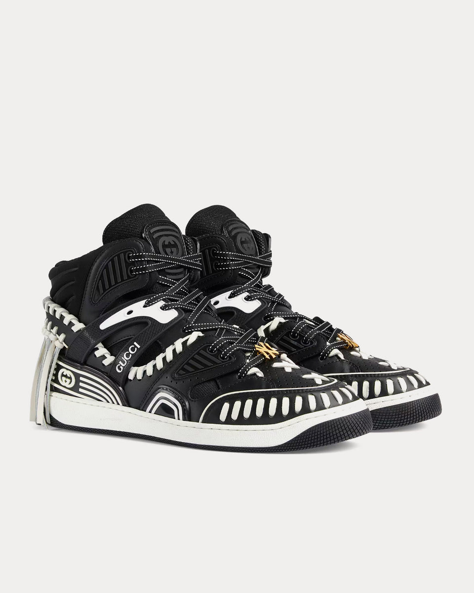 Gucci Yankees Basket Demetra Black / White High Top Sneakers - Sneak in ...