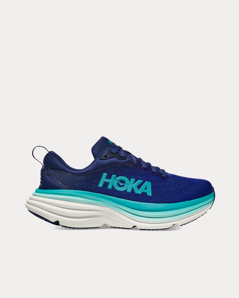 Hoka Bondi 8 Bellwether Blue / Evening Sky Running Shoes - Sneak in Peace