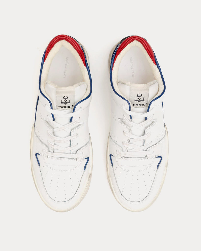 Isabel Marant Emreeh Leather White / Red / Blue Low Top Sneakers ...