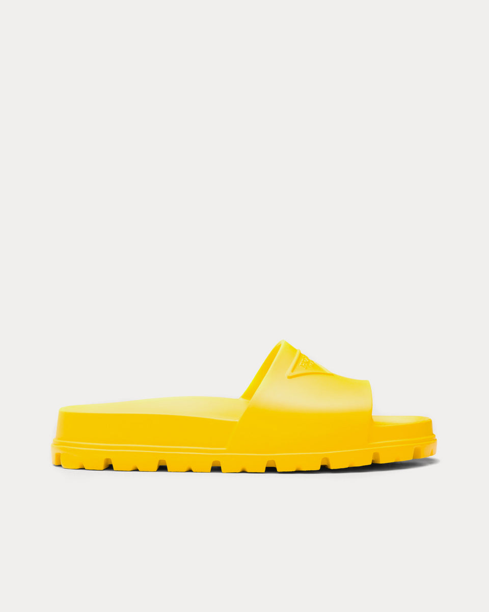 Prada Rubber Sunny Yellow Slides - Sneak in Peace