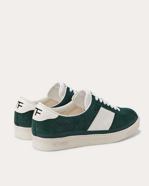 Tom Ford Bannister Leather-Trimmed Suede Green low top sneakers - Sneak in  Peace