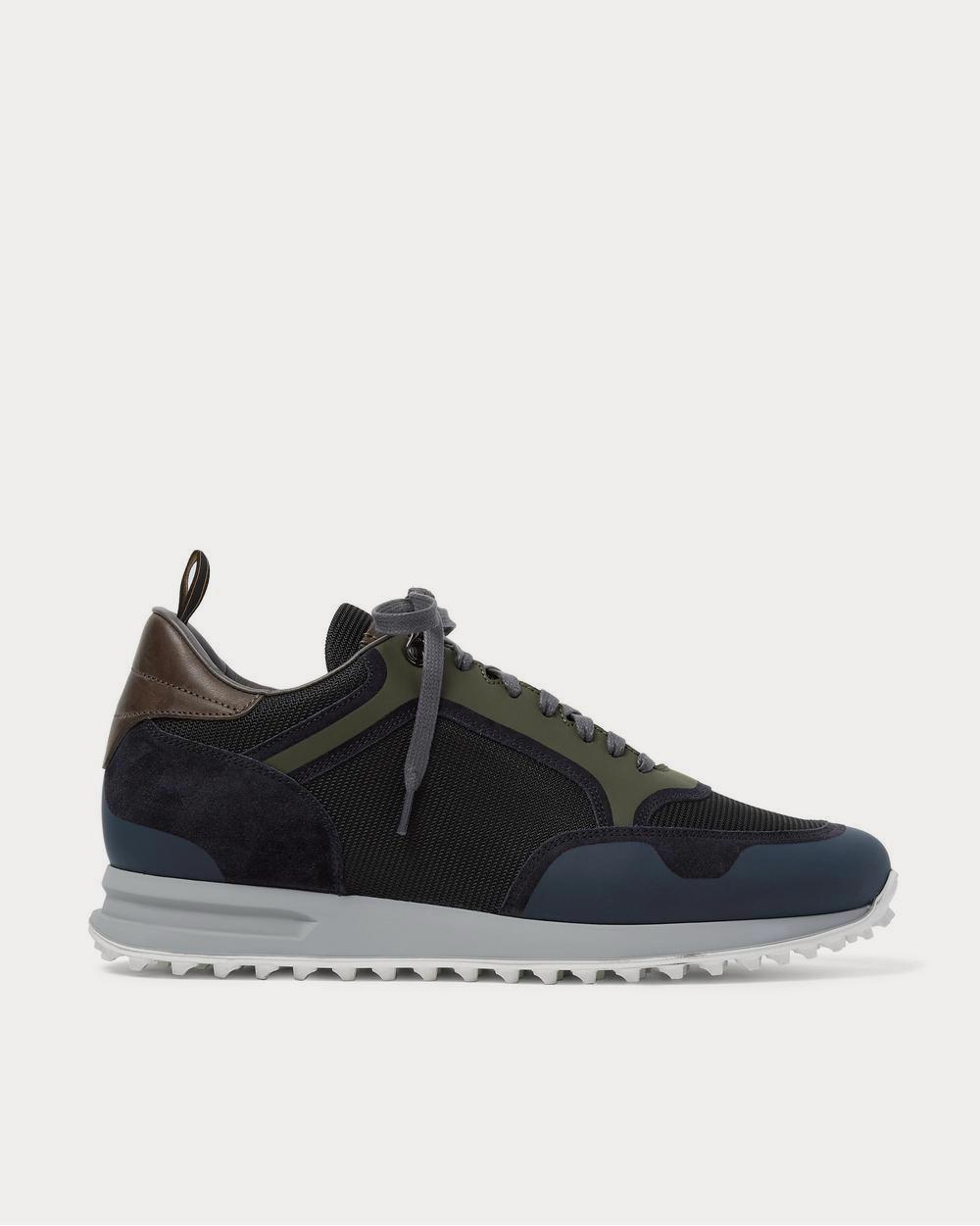 Radial Runner Leather and Suede-Trimmed Mesh Navy low top sneakers