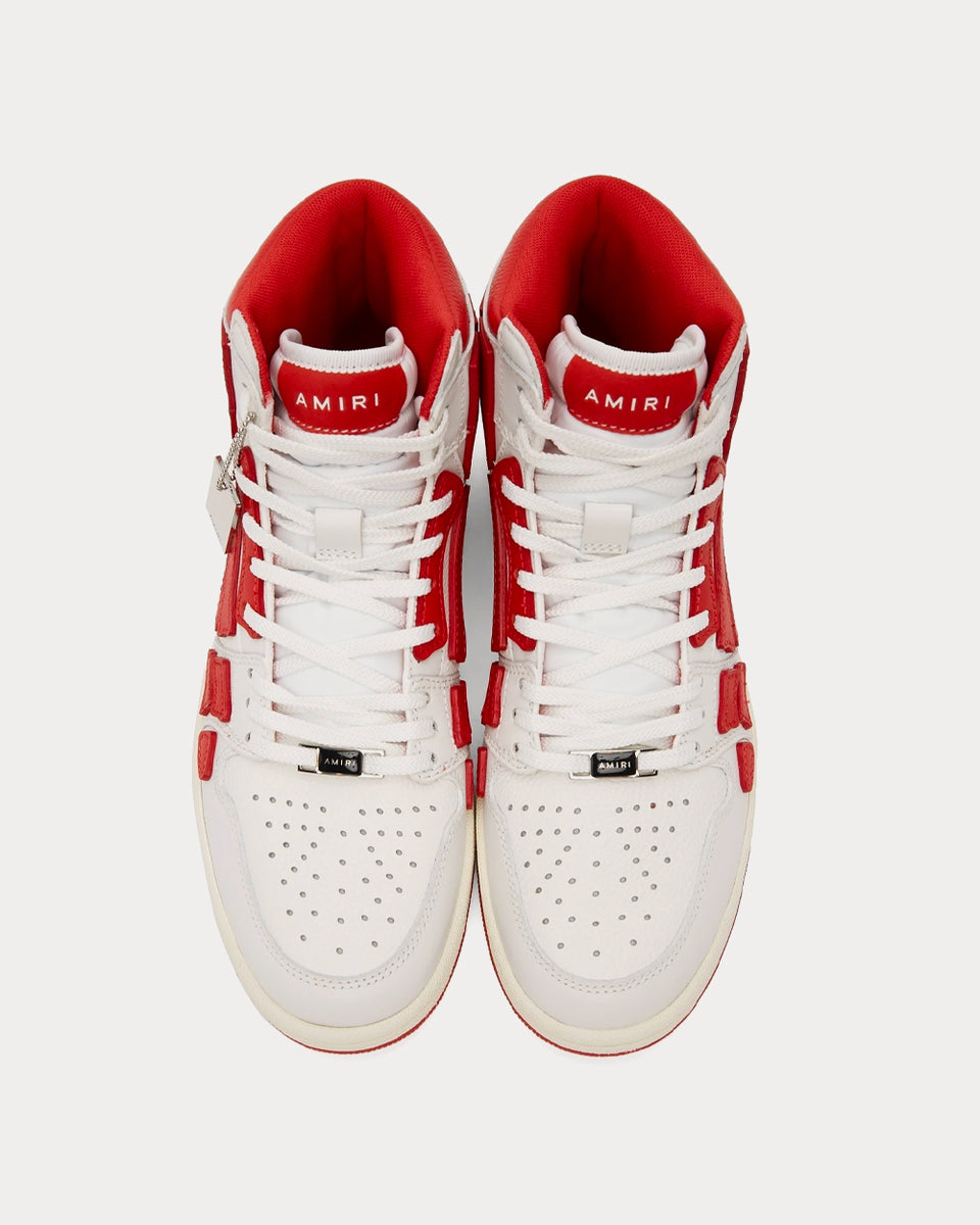 AMIRI Skel Top White / Red High Top Sneakers - Sneak in Peace