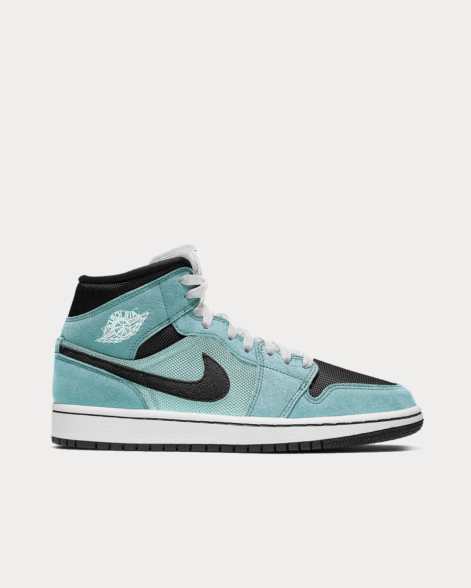 Jordan Air Jordan 1 Mid Light Dew / Teal Tint / White / Black High Top ...