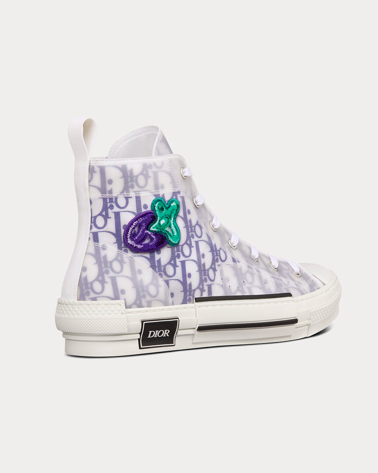 Dior x Kenny Scharf B23 White and Purple Dior Oblique Canvas with