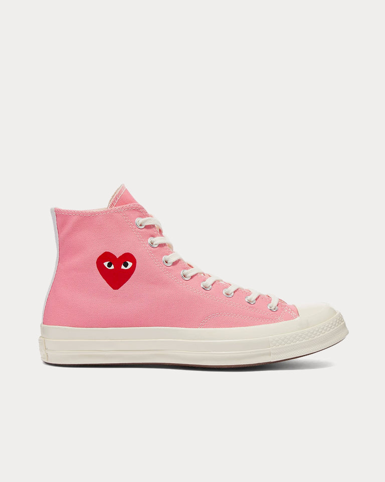 Converse x Comme des Garçons PLAY Chuck 70 Pink High Top Sneakers ...
