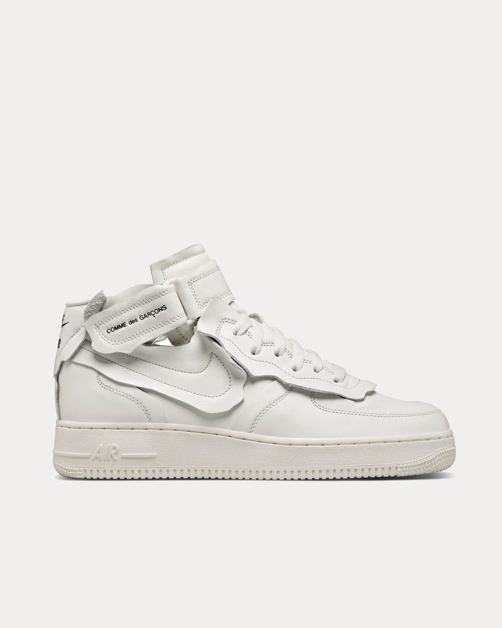Nike x Comme des Garçons Air Force 1 Mid White High Top Sneakers ...