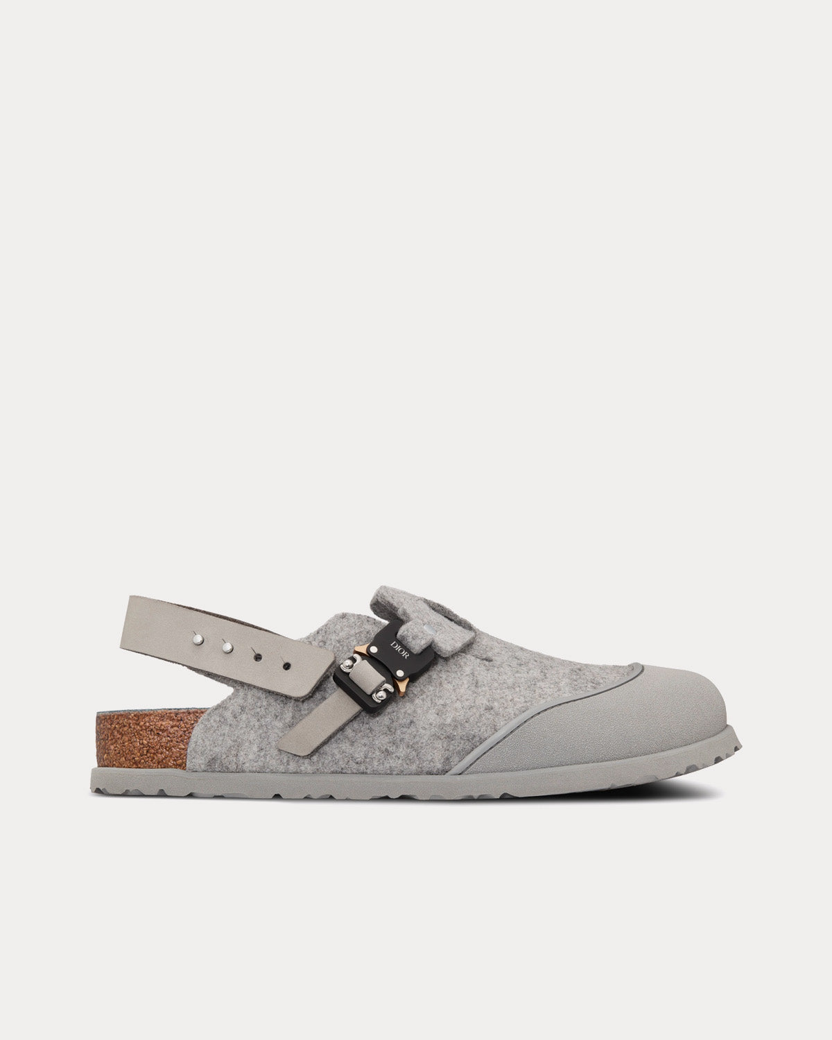 Dior x Birkenstock Tokio Dior Gray Felted Wool Embroidered with 
