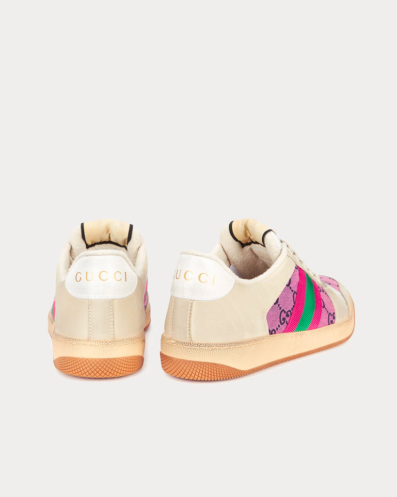 Gucci Screener GG Panelled Cream / Pink Low Top Sneakers - Sneak in Peace