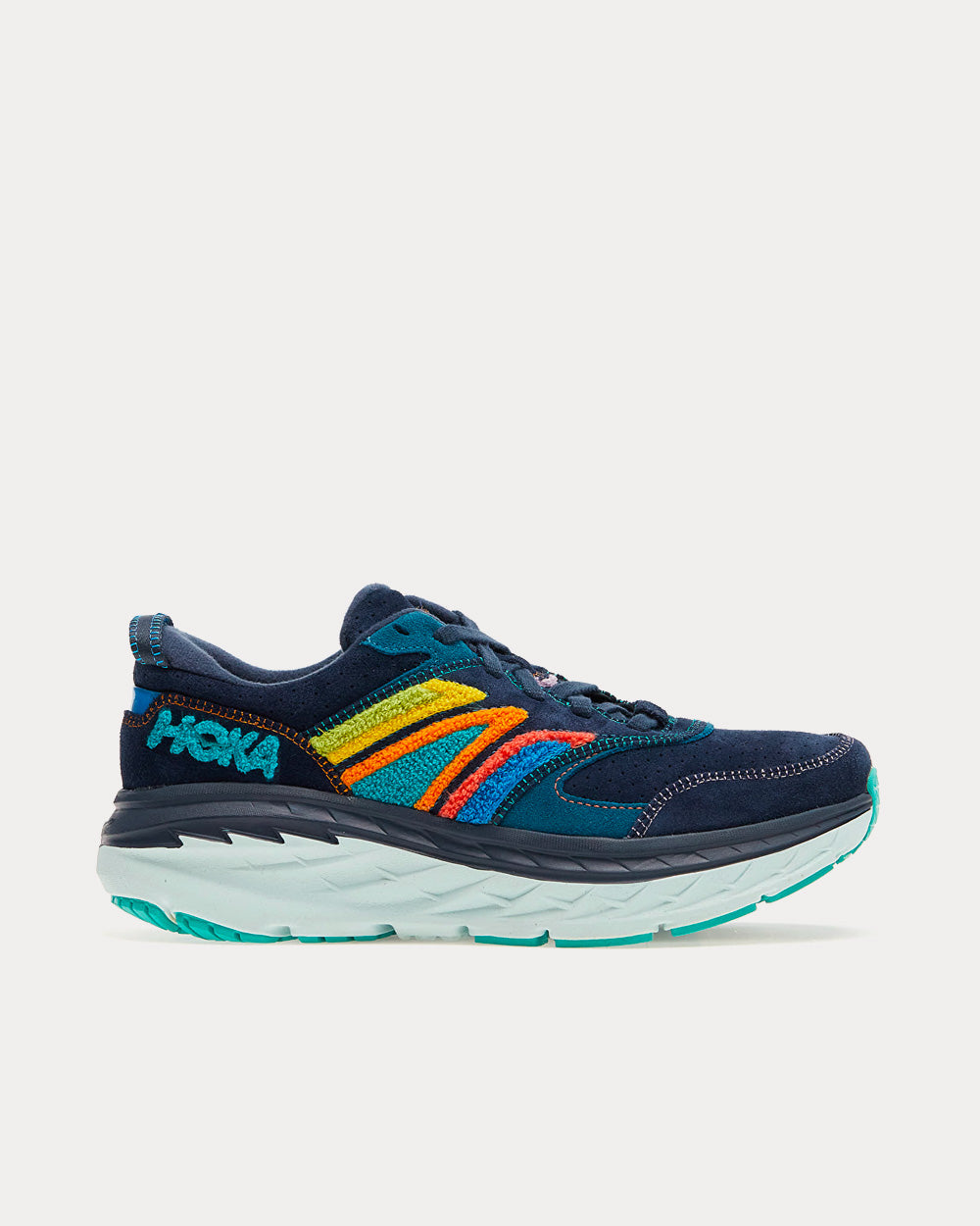 Hoka Bondi L Embroidery Arctic Ice / Atlantis Running Shoes