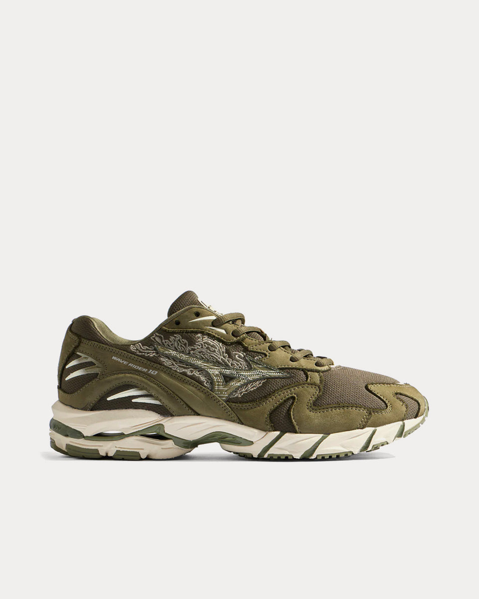 Mizuno x Maharishi Wave Rider 10 Fire Phoenix Khaki Low Top Sneakers ...