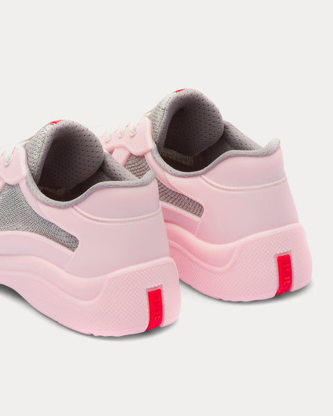 Prada America's Cup Soft Rubber & Bike Fabric Alabaster Pink Low Top  Sneakers - Sneak in Peace