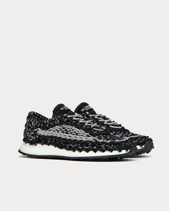 Valentino Garavani Crochet Fabric Black Low Top Sneakers - Sneak in Peace