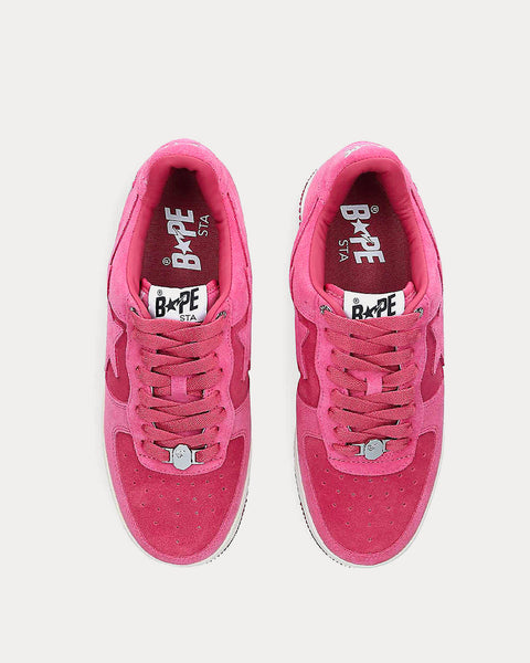BAPE STA Suede Pink Low Top Sneakers