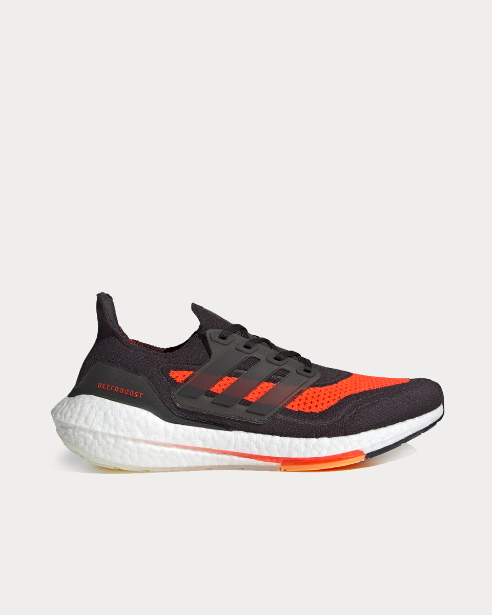 Adidas Ultraboost 21 Carbon / Core Black / Solar Red Running Shoes ...