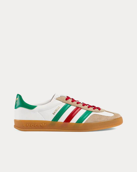 Adidas x Gucci Gazelle Leather & Suede White / Green Red Low Top Sneakers - Sneak in