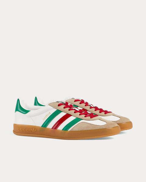 filete Fuera de plazo Mediante Adidas x Gucci Gazelle Leather & Suede White / Green / Red Low Top Sneakers  - Sneak in Peace