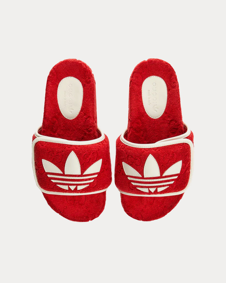Adidas x Gucci GG Platform Red Cotton Sponge Sandals - Sneak in Peace