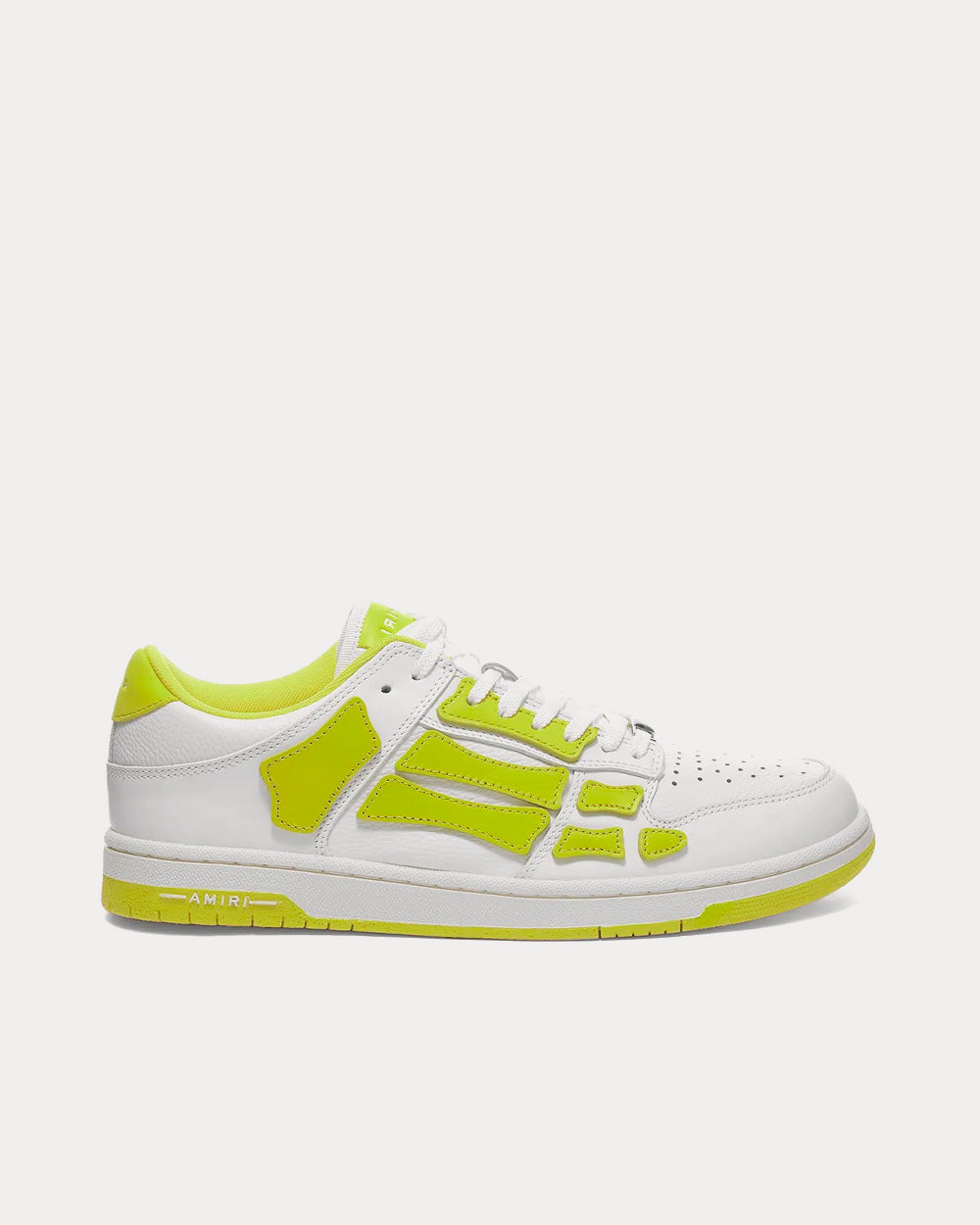 AMIRI Skel Top White / Lime Low Top Sneakers - Sneak in Peace