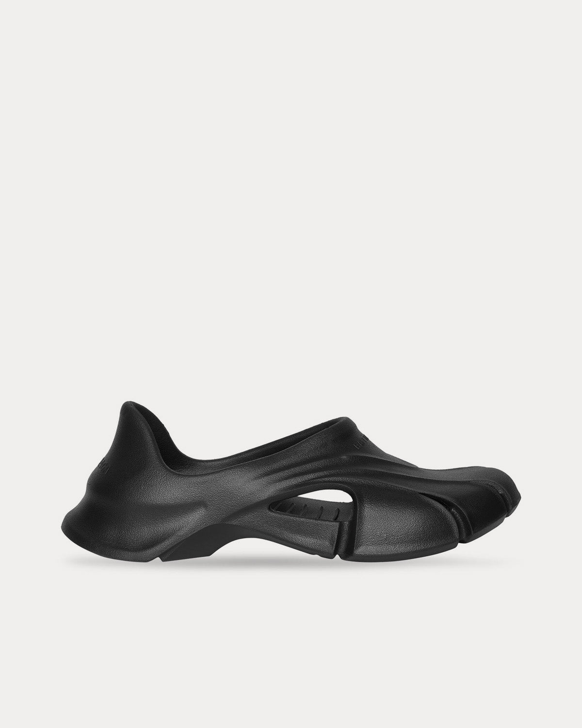 Balenciaga Technoclog Rubber Matte Black Slip Ons - Sneak in Peace