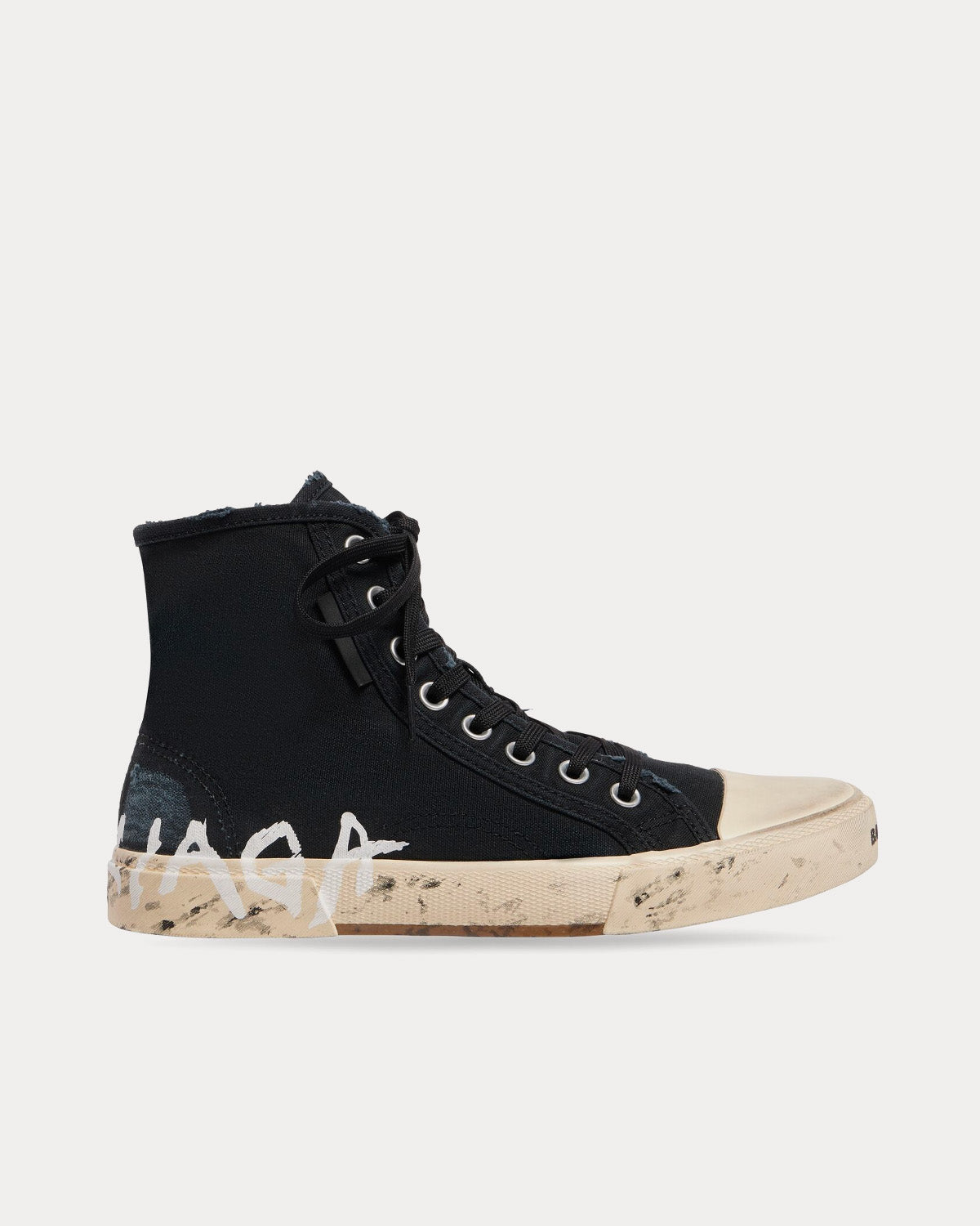 Balenciaga Paris Destroyed Canvas with Piercings Black High Top 