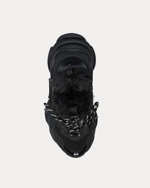 Balenciaga Triple S Fake Fur Double Foam & Mesh Black Low Top