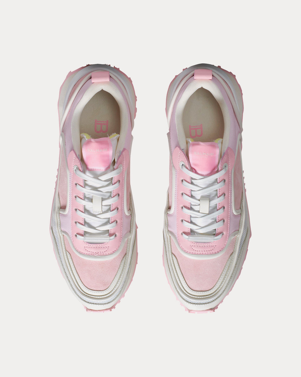 Balmain Racer Suede, Nylon & Mesh Pink Low Top Sneakers - Sneak in Peace