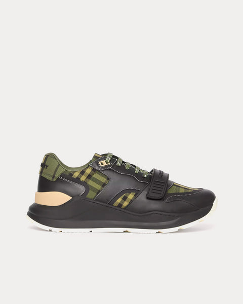Burberry Ramsey Check Cotton Canvas & Leather Military Green Low Top  Sneakers - Sneak in Peace