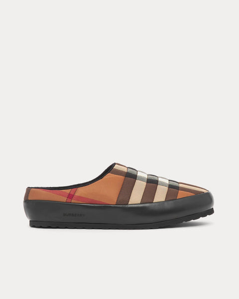 Burberry Check Nylon and Lambskin Slippers Birch Brown Slip Ons - Sneak in  Peace