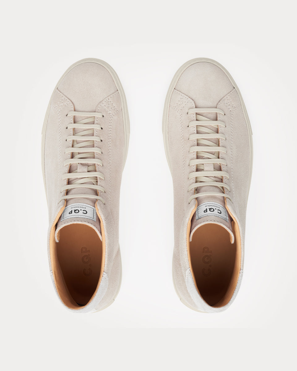 CQP Flyback Ivory High Top Sneakers - Sneak in Peace