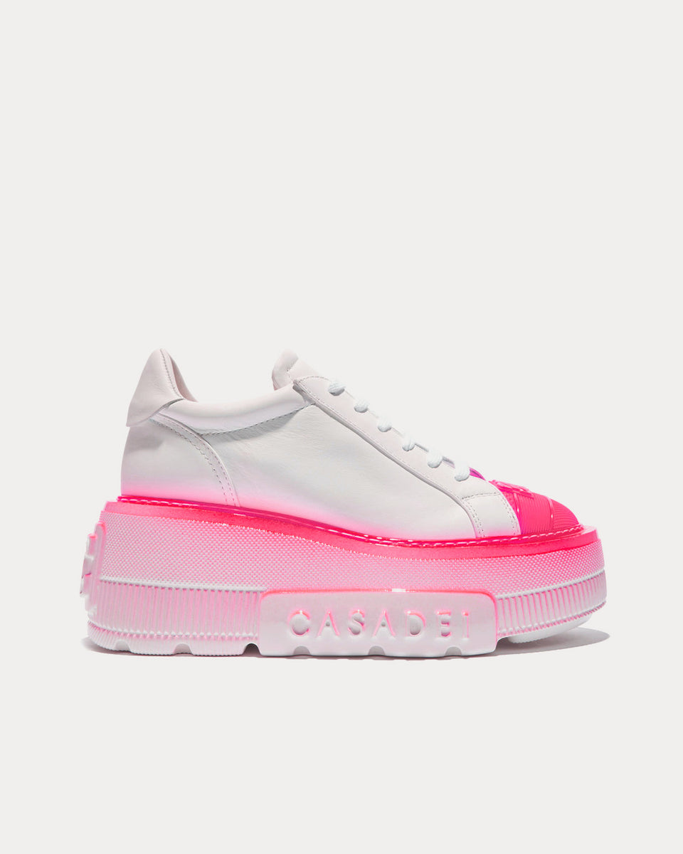 Casadei Nexus Fluo White / Shocking Pink Low Top Sneakers - Sneak in Peace