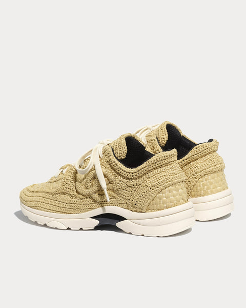 chanel braided raffia sneakers