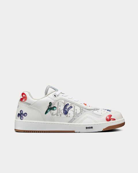 Dior x Kenny Scharf B27 White Smooth Calfskin Printed Motif Low Top Sneakers Sneak in Peace
