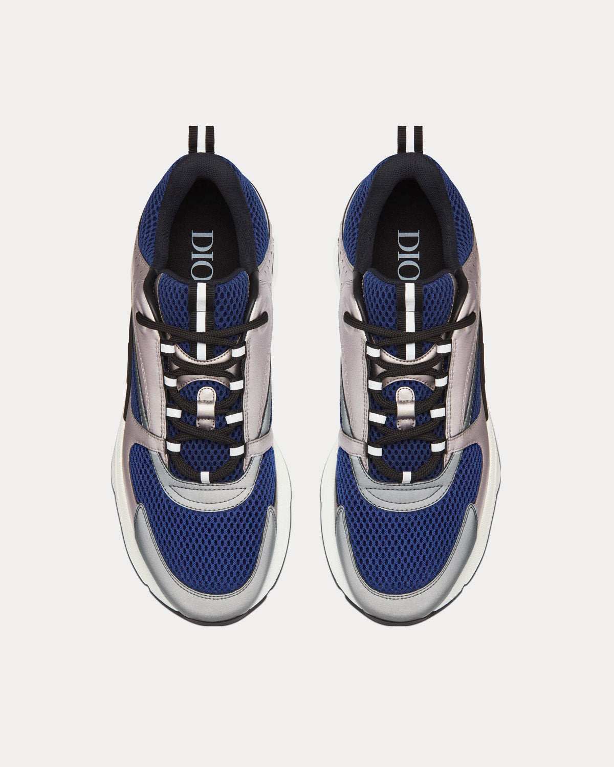 Dior B22 Blue Technical Mesh and Silver-Tone Smooth Calfskin Low Top ...