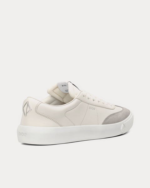 Dior B101 Cream Smooth Calfskin and Greige Nubuck Low Top Sneakers