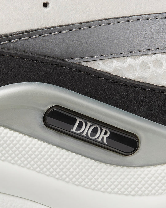 Dior B22 Gray Technical Mesh with White and Black Smooth Calfskin Low ...