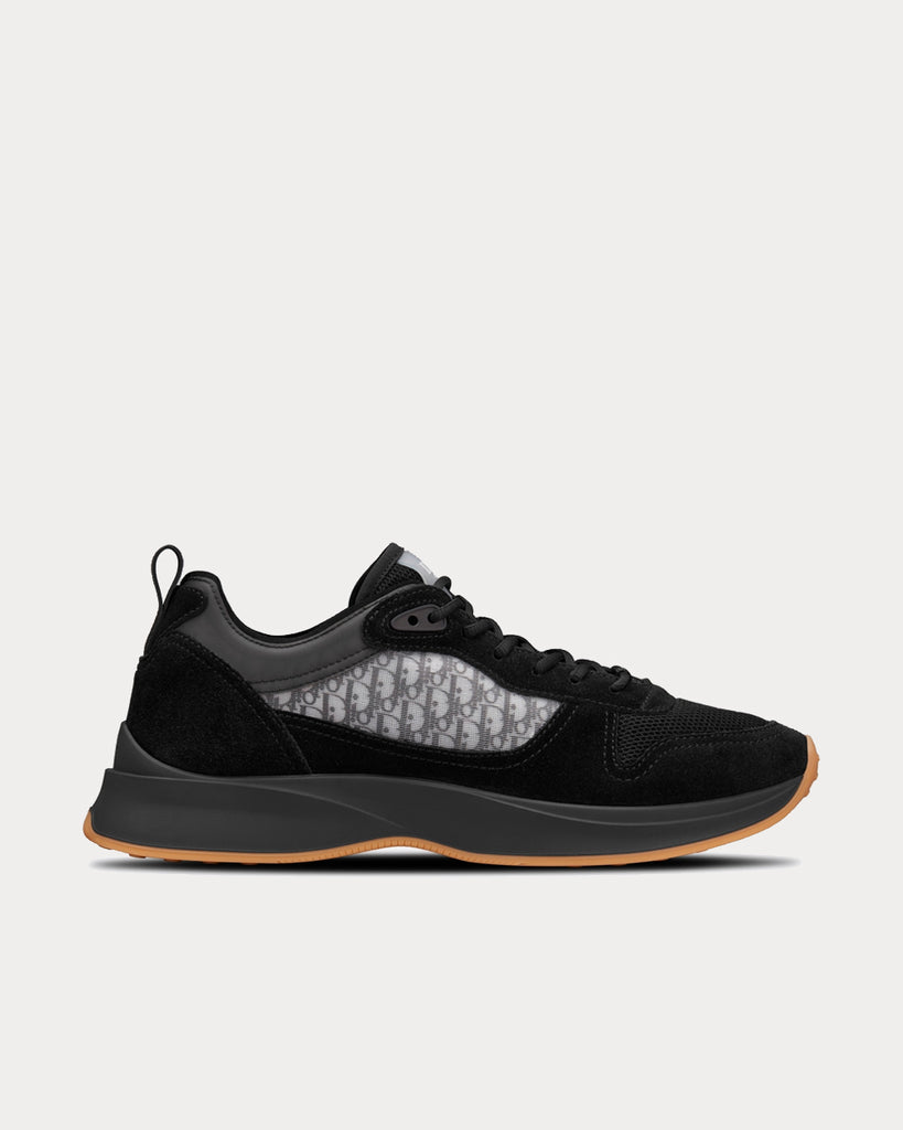 Dior B25 Runnner Black Dior Oblique Canvas and Suede Low Top Sneakers