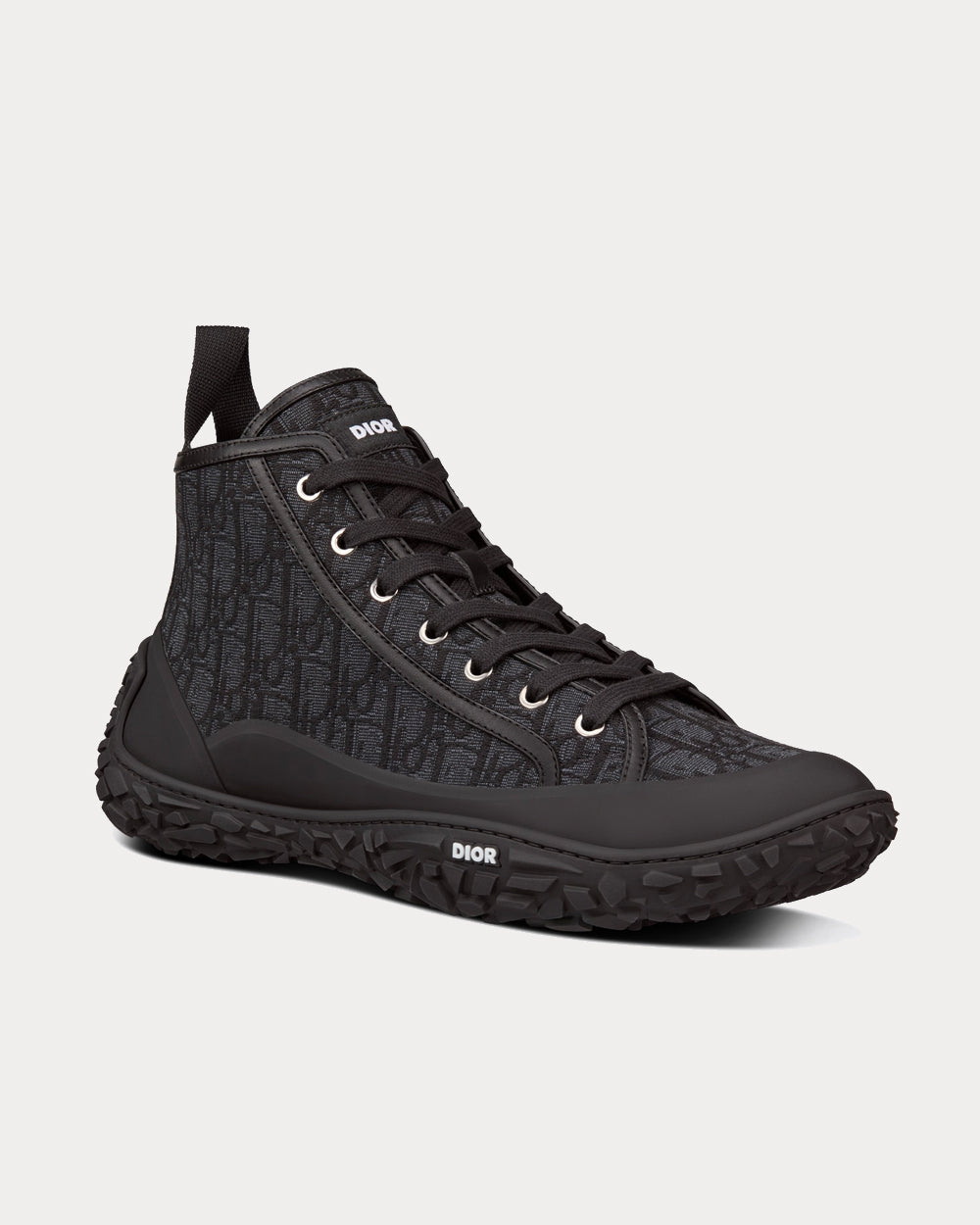 Dior B28 Black Dior Oblique Jacquard and Rubber High Top Sneakers ...